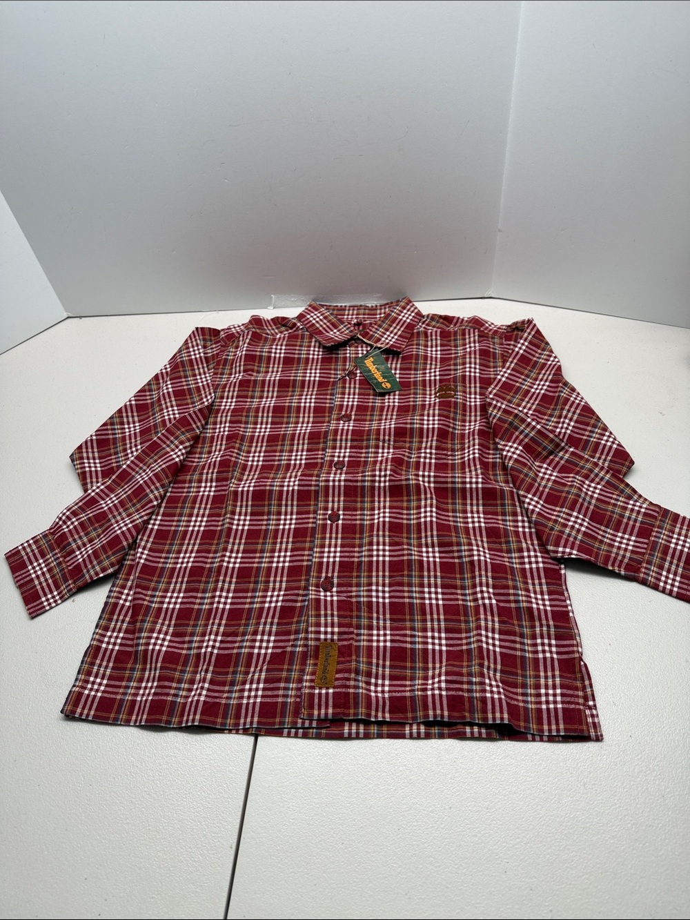 Timberland Red Plaid Long-Sleeve Button-Down Shirt. NWT